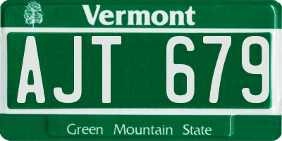 VT license plate AJT679