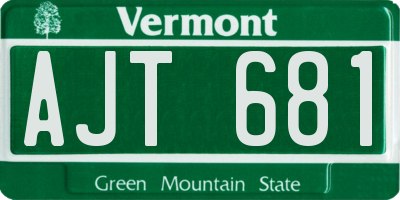 VT license plate AJT681