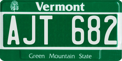 VT license plate AJT682