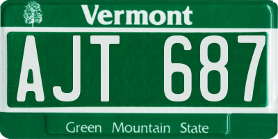 VT license plate AJT687