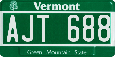 VT license plate AJT688