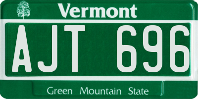 VT license plate AJT696