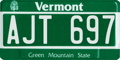 VT license plate AJT697