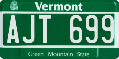 VT license plate AJT699