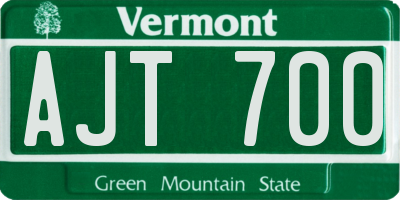 VT license plate AJT700