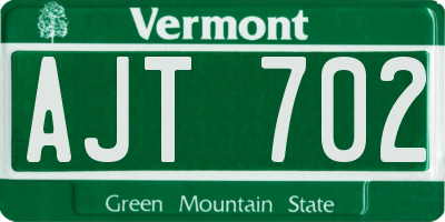 VT license plate AJT702