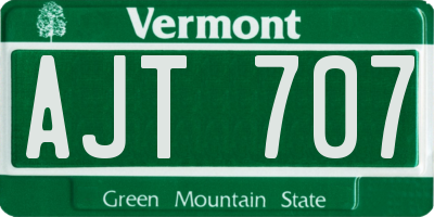 VT license plate AJT707
