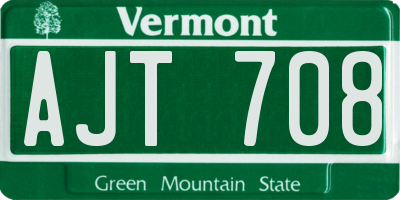 VT license plate AJT708
