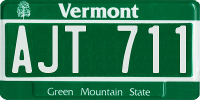 VT license plate AJT711