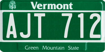 VT license plate AJT712