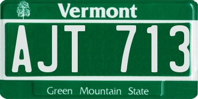 VT license plate AJT713