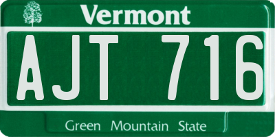 VT license plate AJT716
