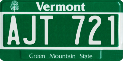 VT license plate AJT721