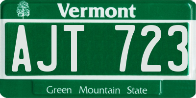 VT license plate AJT723