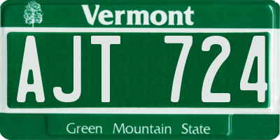 VT license plate AJT724