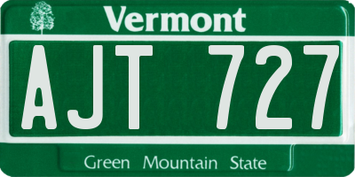 VT license plate AJT727