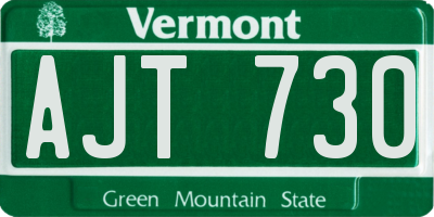 VT license plate AJT730