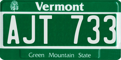 VT license plate AJT733