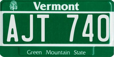 VT license plate AJT740