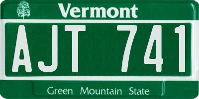 VT license plate AJT741