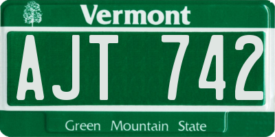 VT license plate AJT742