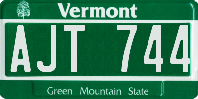 VT license plate AJT744