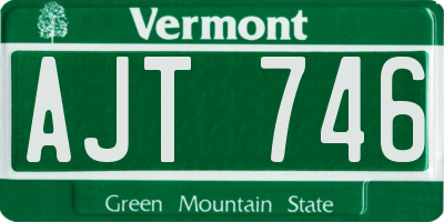 VT license plate AJT746