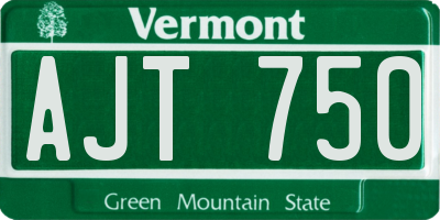 VT license plate AJT750