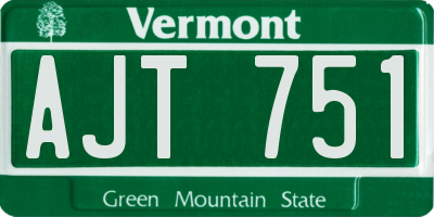 VT license plate AJT751