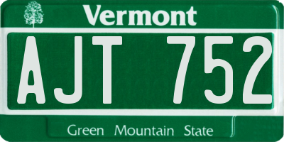 VT license plate AJT752