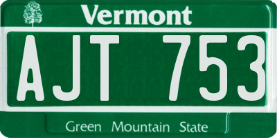VT license plate AJT753