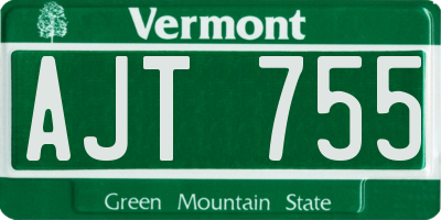 VT license plate AJT755