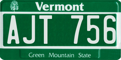 VT license plate AJT756