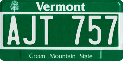 VT license plate AJT757