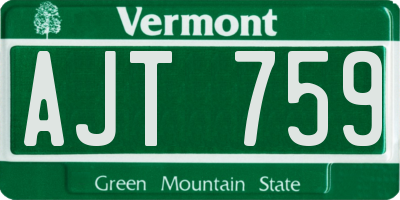 VT license plate AJT759