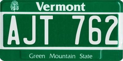 VT license plate AJT762