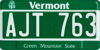 VT license plate AJT763