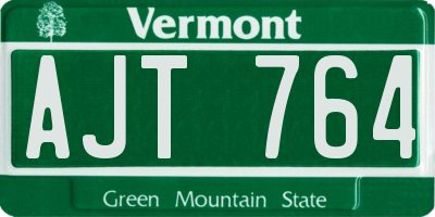 VT license plate AJT764