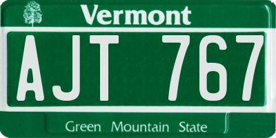 VT license plate AJT767
