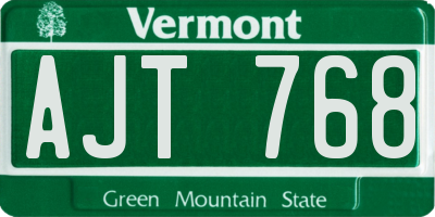 VT license plate AJT768