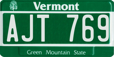 VT license plate AJT769