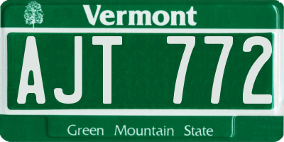 VT license plate AJT772