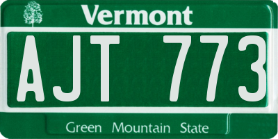 VT license plate AJT773