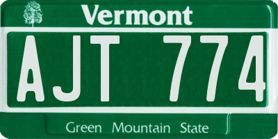 VT license plate AJT774