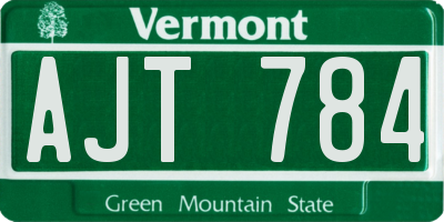 VT license plate AJT784