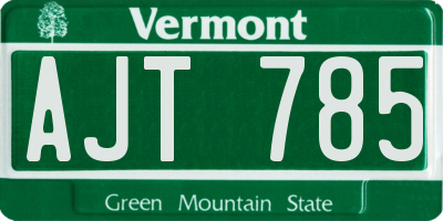 VT license plate AJT785