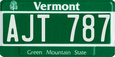 VT license plate AJT787