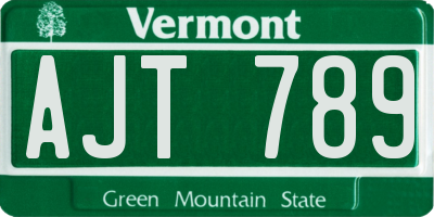 VT license plate AJT789
