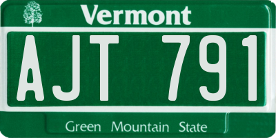 VT license plate AJT791