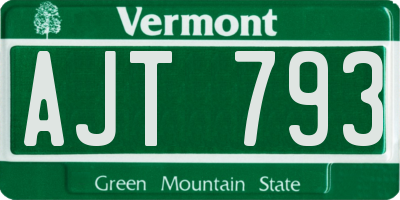 VT license plate AJT793